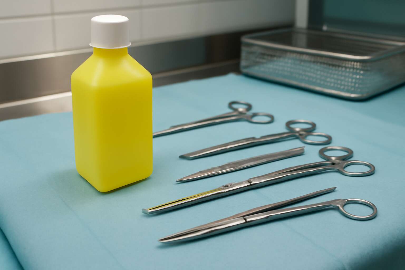 yellow disinfectant surgery